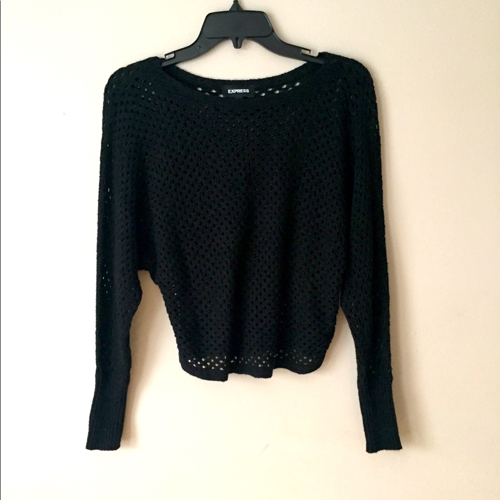 Express Black Cropped Sweater